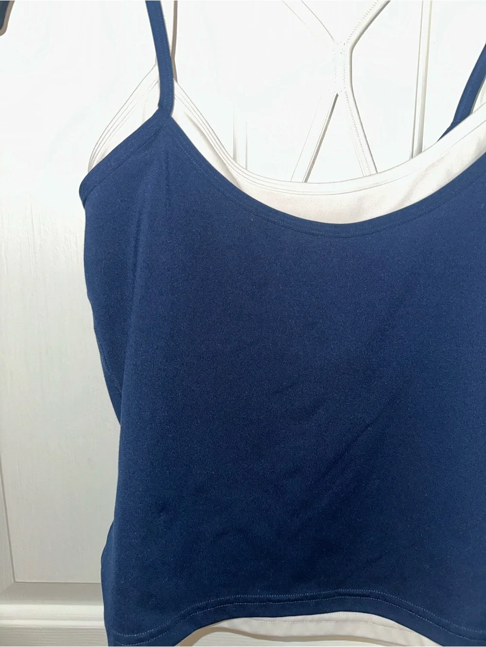 Navy & White Double Layer Sporty Tank Top - Picture 4 of 8
